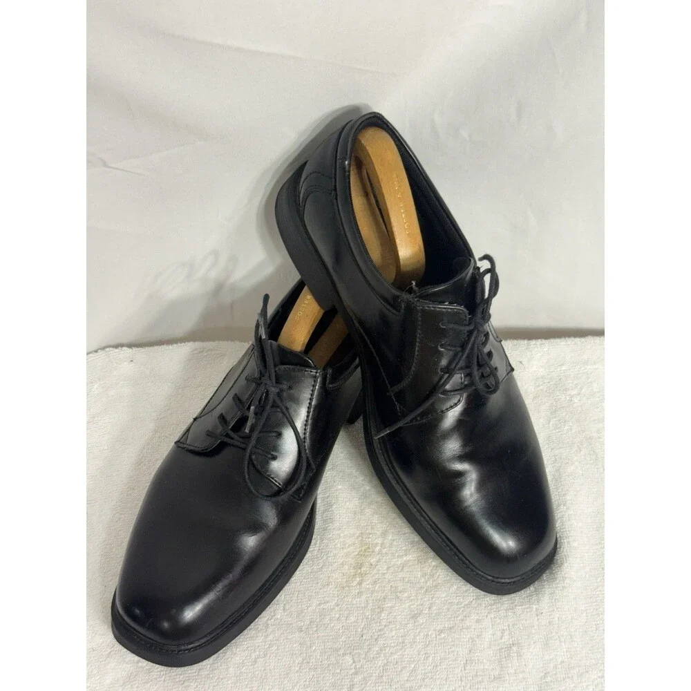 Nunn Bush Mens Black Leather Dress Shoes Comfort Gel Size 12M Oxfords #8351457